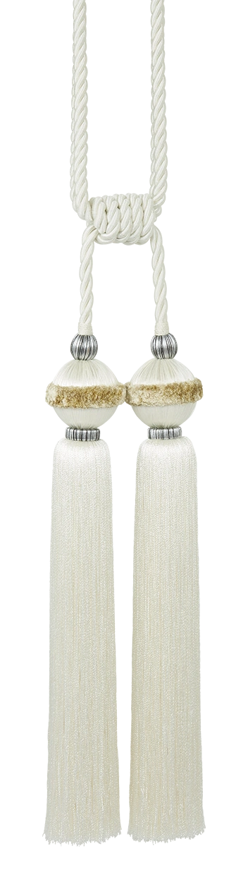 Photo of Double tassel tieback with velvet collars
