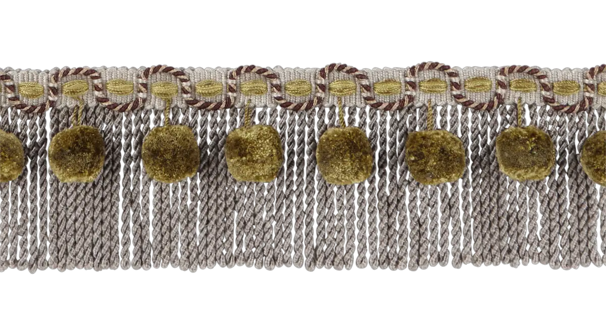 Photo of Braid top bullion fringe with pompoms