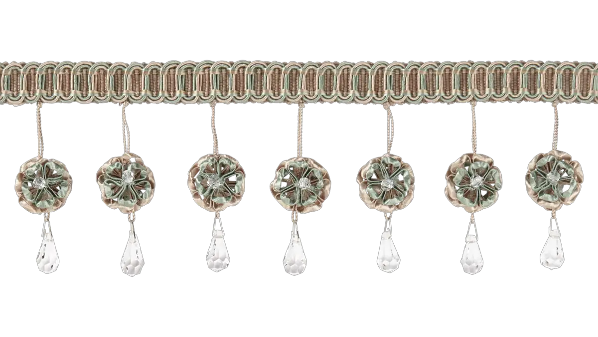 Photo of Double sided rosette fringe with crystals