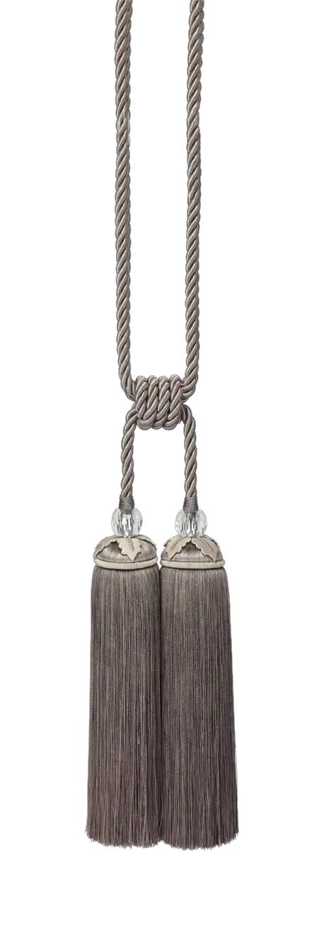 Photo of Crystal & Leaf Embellished Double Tassel Tieback