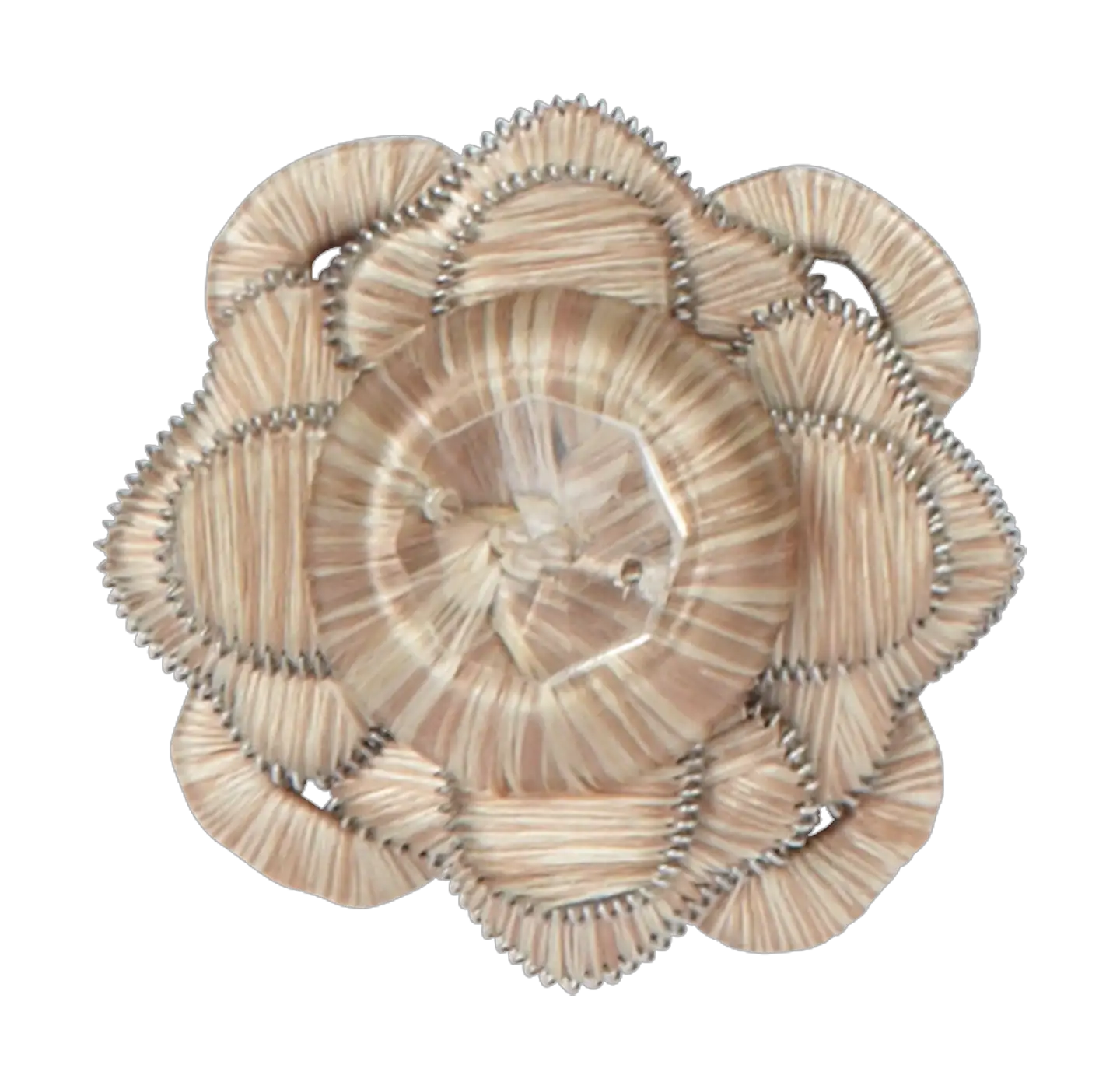 Photo of Button Rosette with Leaf & Crystal Embellishment