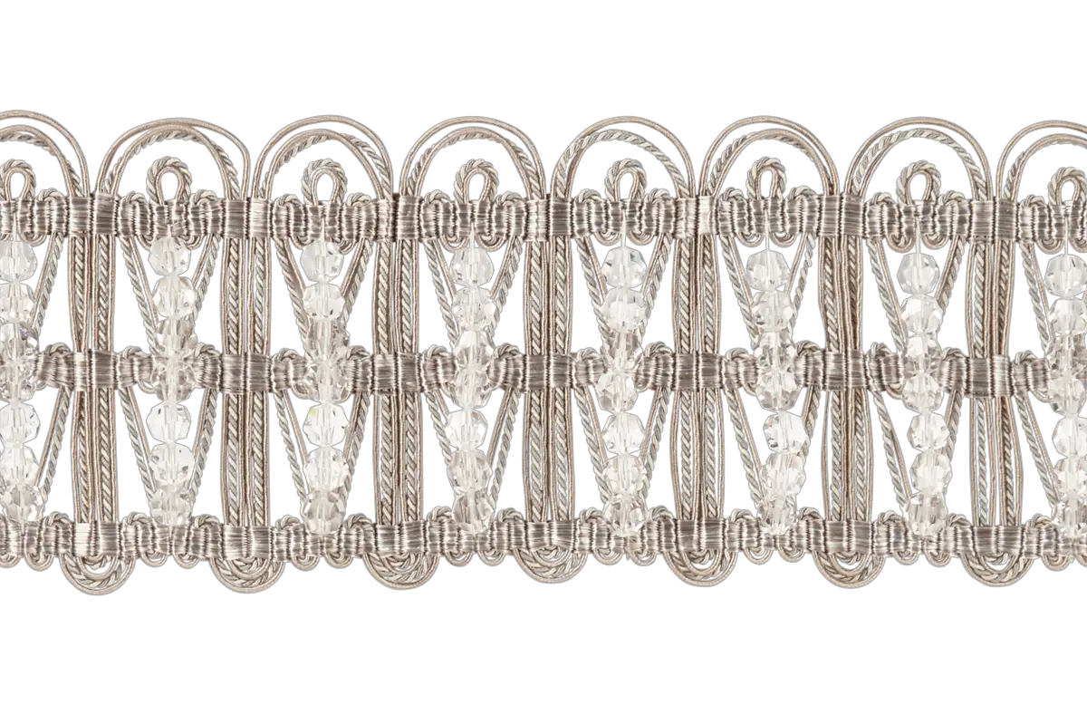 Photo of Wide gimp braid with crystal beads