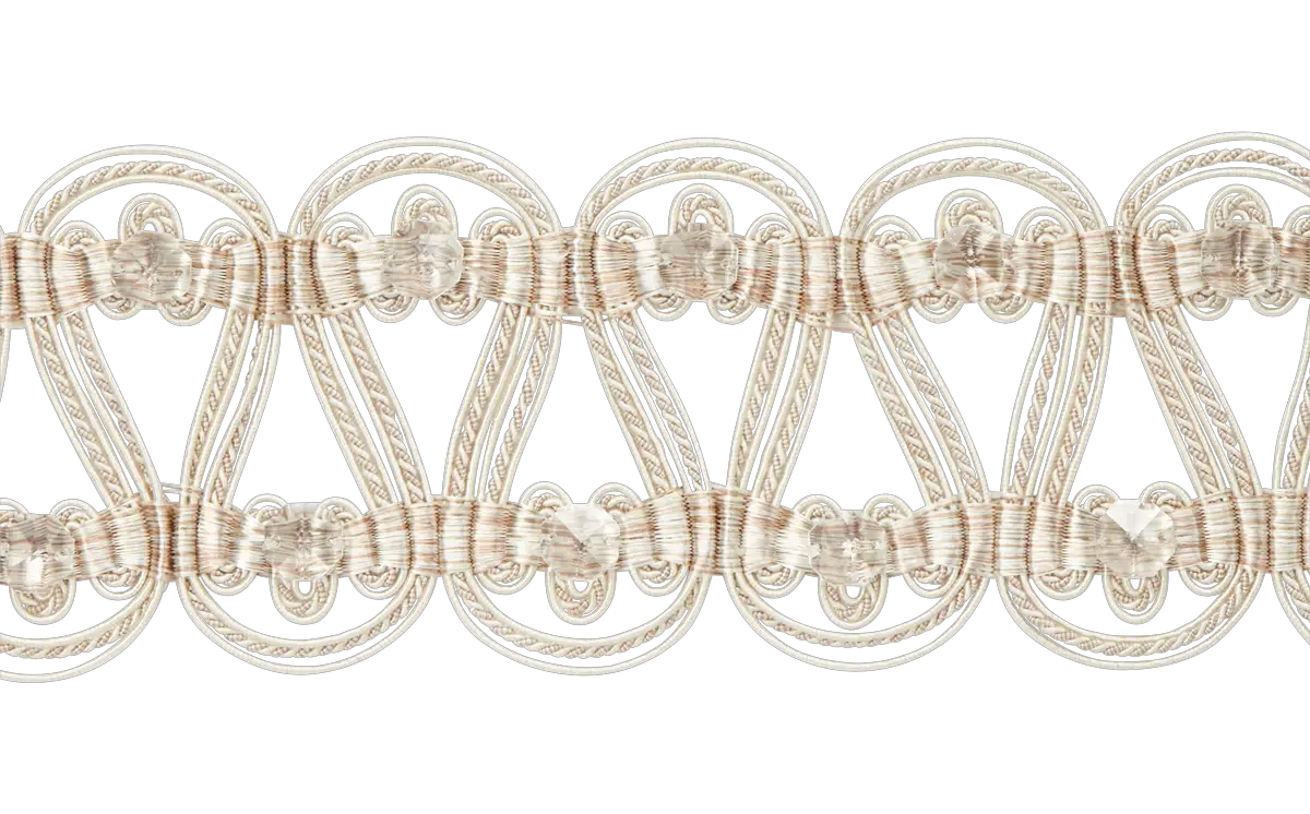Photo of Wide Gimp Braid with Crystal Buttons