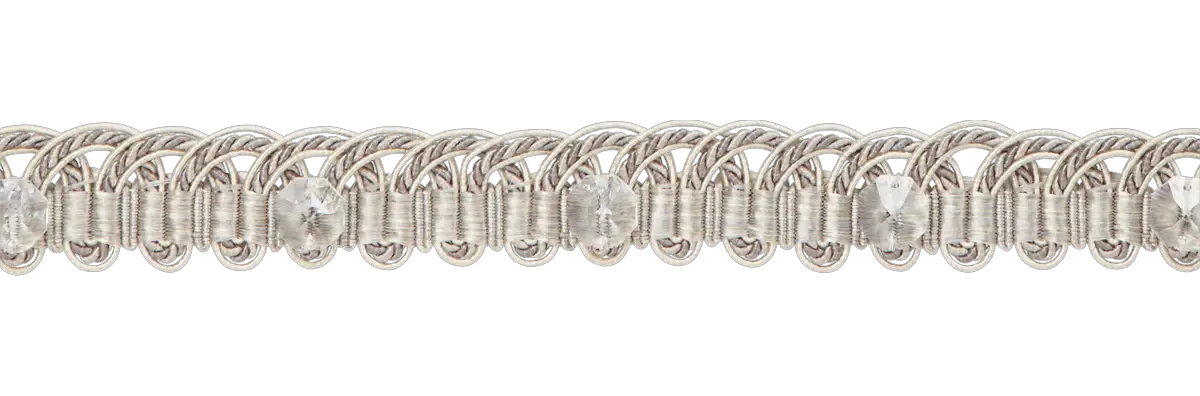 Photo of Arched Gimp Braid with Crystal Buttons