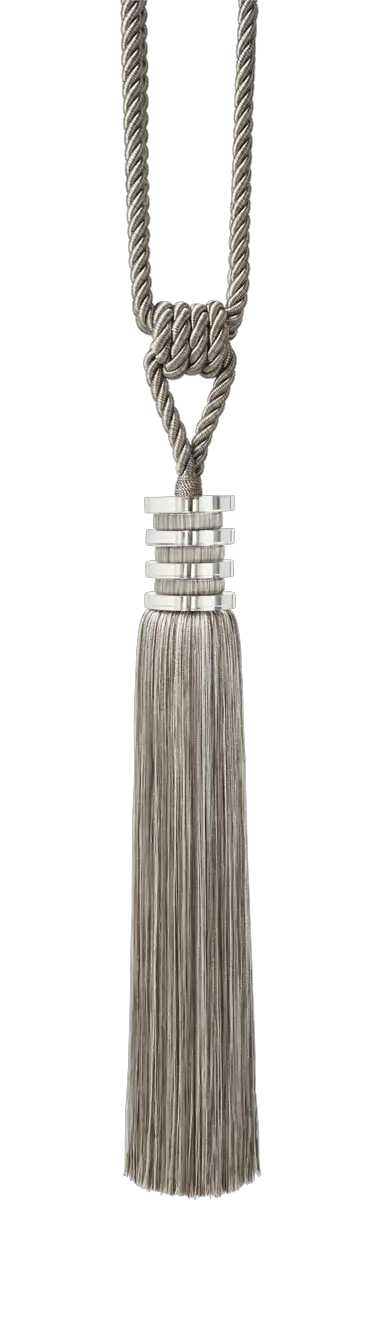 Photo of Glass & Yarn Disc Tassel Tieback