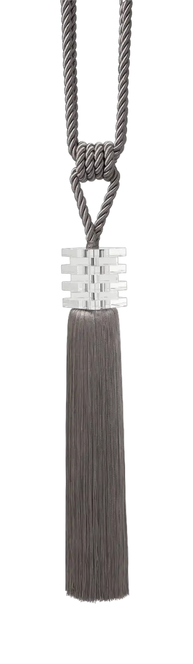 Photo of Staggered Glass Square Tassel Tieback