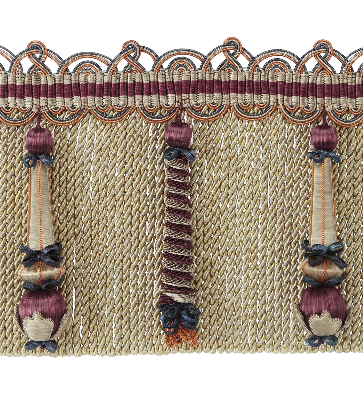 Photo of Braid Top Hanger Fringe with Hangers & Torsades