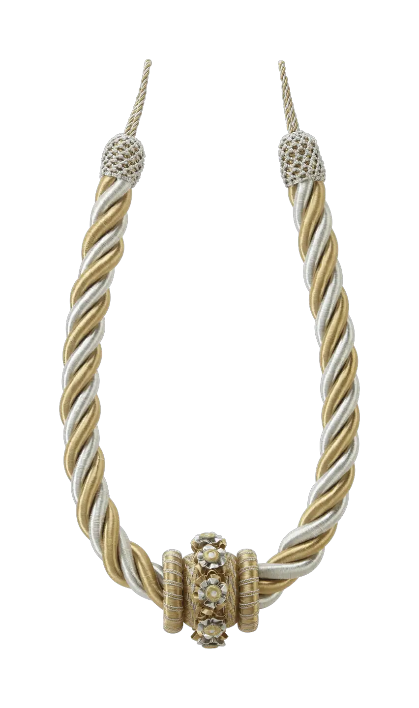 Photo of Rope Tieback with Decorative Rosette Embellished Barrel
